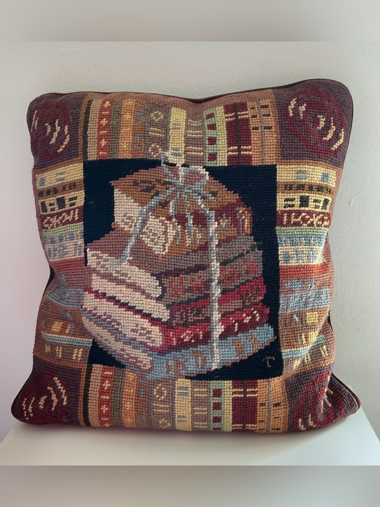 Other - Vintage Tableaux Needlepoint   BOOKS  Pillow